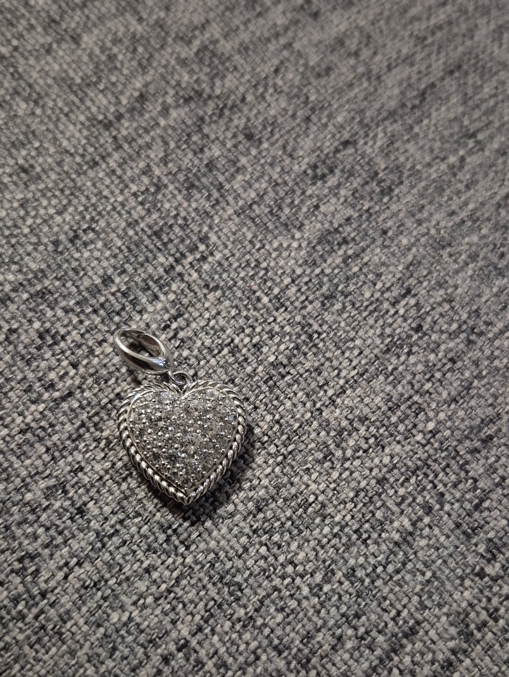 Sterling Silver Heart Crystal Pendant - Silver